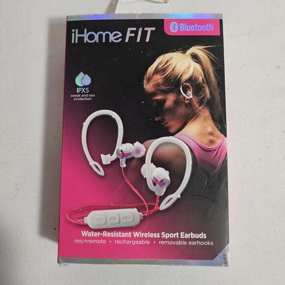 Other - IHome Fit IPX5 Water-Resistant Sports Earbuds. Mic +remote. Rechargeable Gym